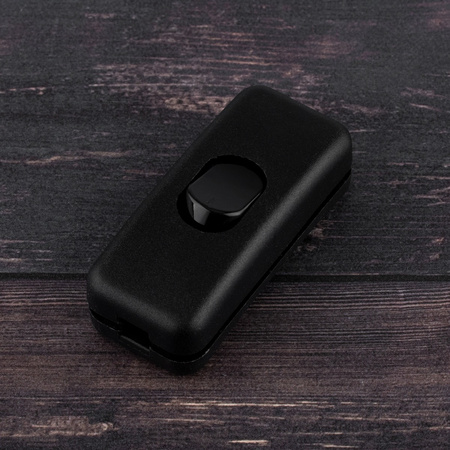 Włącznik przełącznik kołyskowy na przewód zatrzaskowy czarny