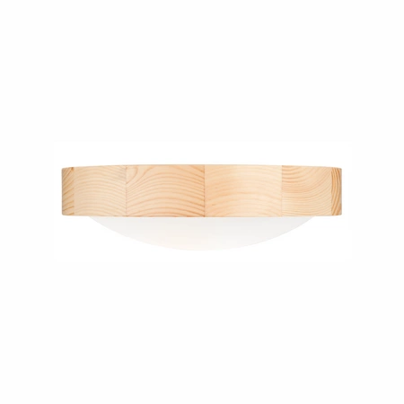 Plafon LED Lampa Sufitowa ANELLO E27 Biała Drewniana Okrągła Szklana Klosz LD.PD-8.1 Lamkur