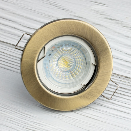 Oprawa HALOGENOWA Podtynkowa Stała Okrągła Antyk Blacha GU10 MR16