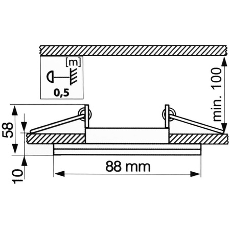 Oprawa HALOGENOWA AQUA Podtynkowa Stała Kwadrat Czarna GU10 IP44