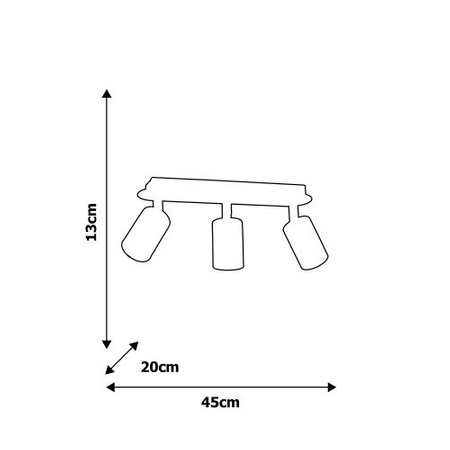 Lampa sufitowa JOKER CZARNY DREWNO 3x GU10 MILAGRO Metal styl nowoczesny