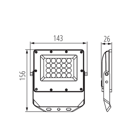 Naświetlacz Lampa LED 20W 2160lm CCT 90° IP65 Szary ACETE Kanlux