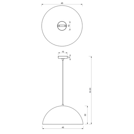 Lampa Wisząca Sufitowa BETA Czarna Biała 1xE27 45cm Milagro