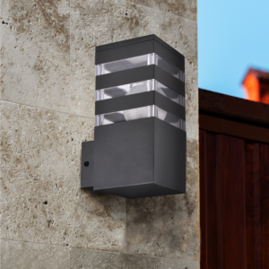 Kinkiet ogrodowy prosty lampa elewacyjna LED E27 TEKSAS grafit GOLDLUX (Polux)