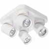 Lampa Sufitowa Ścienna TIMO Kinkiet Reflektor Oprawa Halogenowa Ruchoma 4xGU10 Biały Kwadratowy LVT