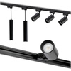 Zestaw Szyna Oświetleniowa Szynoprzewód 2m + 5x Reflektor Szynowy  GU10 Czarny LUMILED