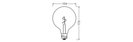 Żarówka LED G125 Vintage E27 1.8W 30lm 2200K Ciepła 320° Bursztynowa Filament Vintage 1906 Osram