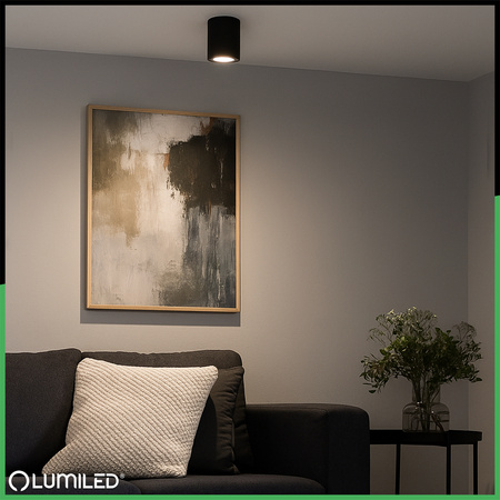 Oprawa Natynkowa HALOGENOWA Spot Tuba Ruchoma LUNDO GU10 LUMILED Okrągła Czarna 80mm