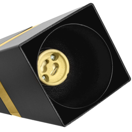 Lampa wisząca Tuba Zwis VIDAR Czarny + złoty 3x GU10 Milagro Metal Styl nowoczesny