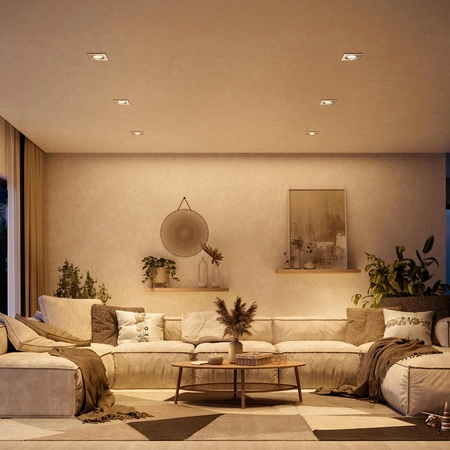 3x Oprawa Podtynkowa Wpuszczana LED GU10 Ruchoma Aluminiowa Kwadratowa Nikiel Peridot Philips