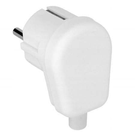 Wtyczka Elektryczna Kątowa Wtyk UNI-SCHUKO z Uziemieniem Rozbieralna Biała ORNO