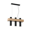 Lampa wisząca sufitowa WEST czarna 3x GU10 MILAGRO metal + drewno styl skandynawski