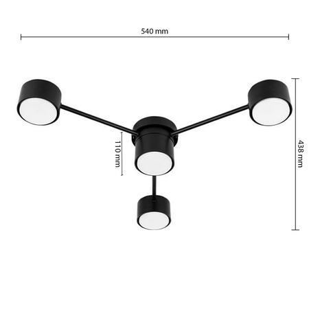 Żyrandol Lampa Oprawa Wisząca Sufitowa Dekoracyjny 4x GX53 Czarny Guliver Masterled