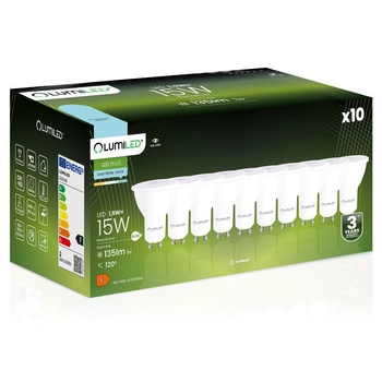 Zestaw 10x Żarówka LED GU10 1,5W = 15W 135lm 6500K Zimna 120° LUMILED