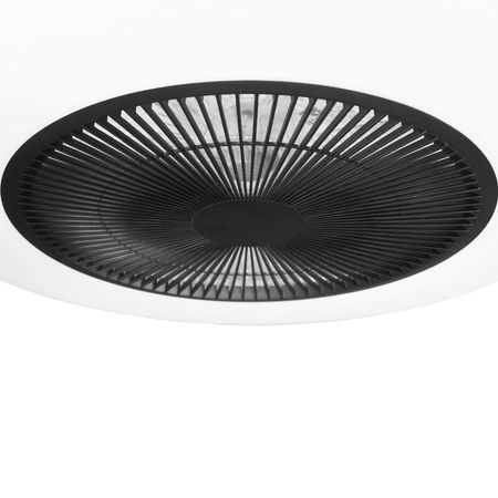 Plafon LED Lampa Sufitowa Natynkowa Czarny okrągły ARIA 38W 55 cm CCT z wentylatorem + Pilot Milagro