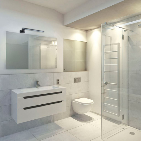 Kinkiet SHINE prostokąt czarny 11W LED Metal i tworzywo IP44 Milagro