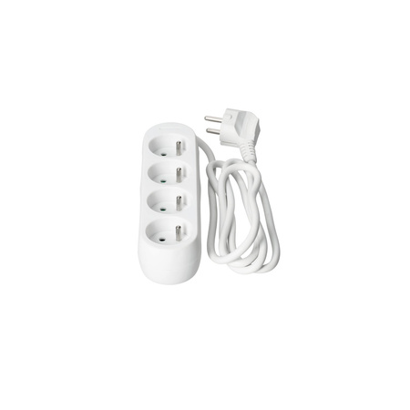 Przedłużacz Sieciowy Wtyk 4x Gniazdo z Uziemieniem Listwa Zasilająca 1.5m Biały Linea Kobi
