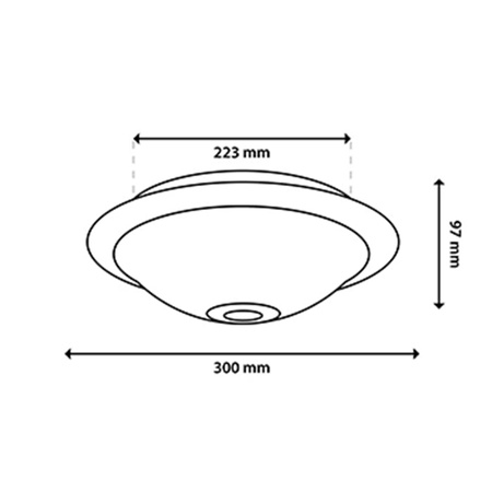 Plafon LED Lampa Sufitowa Natynkowa REGIS 2x E27 IP44 z Czujnikiem Ruchu i Zmierzchu Biały Okrągły 30cm LUMILED