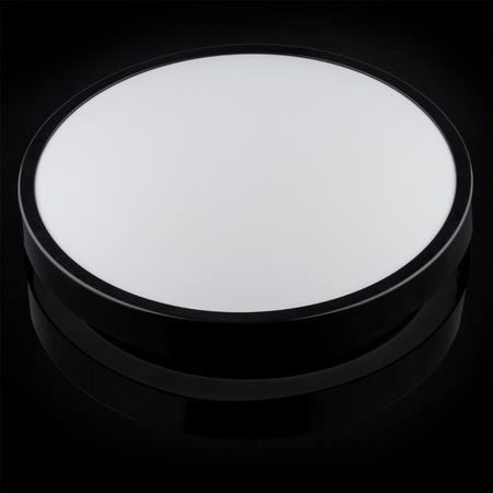 Plafon LED Lampa Sufitowa Natynkowa Łazienkowa 18W 4000K IP44 ZOE Czarna 30cm