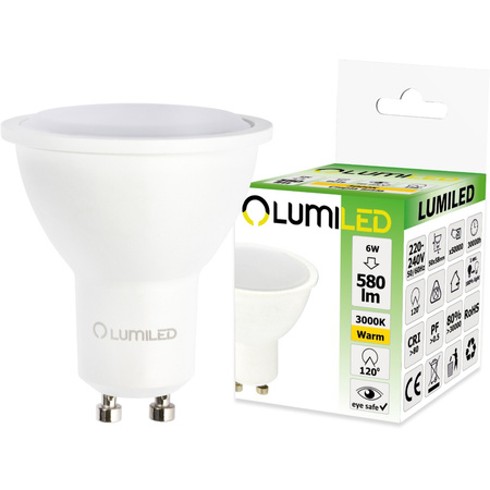 Oprawa Natynkowa HALOGENOWA Aluminiowa Chrom SPOT TUBA 8,4cm + Żarówka LED GU10 6W 3000K Lumiled