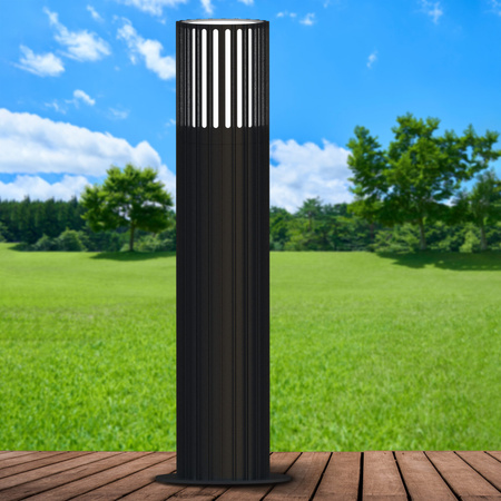 Lampa Ogrodowa Stojąca Słupek E27 Szara IP54 Kuusamo Sanico Goldlux