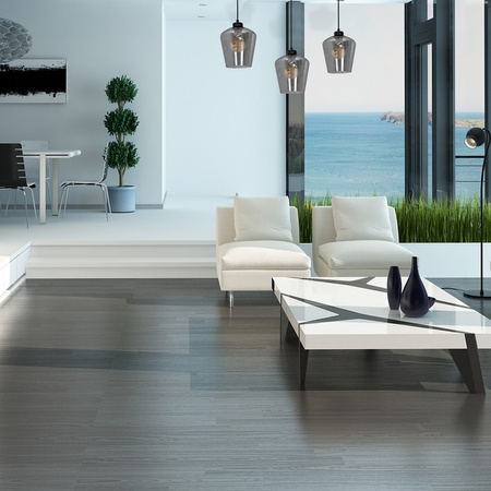 Lampa wisząca SANTIAGO 3xE27 Klosz Przydymione Szkło MLP6609 Metal + Szkło