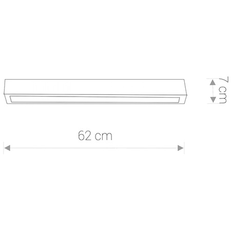 Lampa Ścienna STRAIGHT 9620 Nowodvorski Świetlówka T8 10W 3000K 62 cm Ciepła