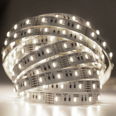 Taśma LED Pasek 12V 72W 300LED 5050 RGB + Zimna 12mm 5m