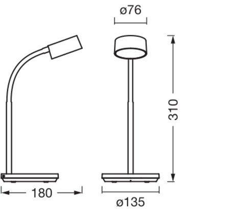 Lampa Stołowa Biurkowa LED 4.8W 221lm CCT Ściemnialna Czarny Office Line Ledvance