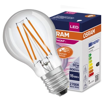 Żarówka LED A60 E27 7.3W = 60W 806lm 2700K Ciepła 320° z Czujnikiem Zmierzchu PARATHOM Osram