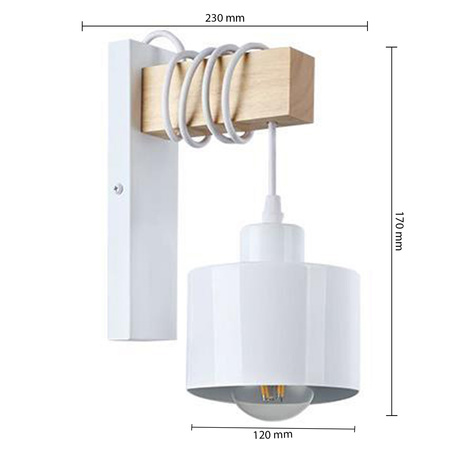 Lampa Ścienna Wisząca Kinkiet Spot E27 Biały Brązowy Elza Masterled