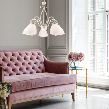 Lampa Wisząca Sufitowa ADELLE 3xE27 Biała Klasyczna LM-3.6 Lamkur