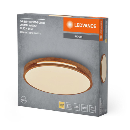 Plafon LED Lampa Sufitowa Natynkowa 24W 1500lm 3000K Ciepła Ściemnialna Brązowy 39cm Orbis Ledvance