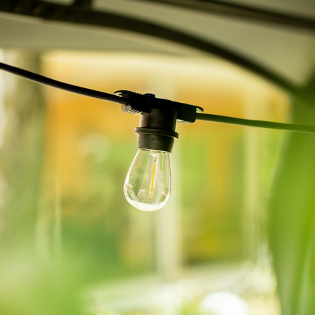 Girlanda Ogrodowa Zewnętrzna Łańcuch Świetlny 10m 10x E27 Żarówki 1W 2700K NARCI Lumiled