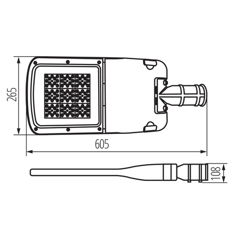 Lampa Uliczna Oprawa Parkingowa LED 105W 16020lm 4000K Neutralna 150° IP65 IK08 Szara PRO-S KANLUX