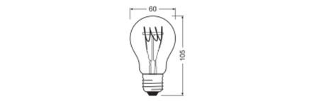 Żarówka LED Dekoracyjna A60 E27 4.8W = 40W 470lm 2700K Ciepła 320° Filament Ściemnialna Vintage 1906 Osram