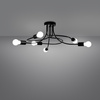 Lampa Sufitowa Oprawa Natynkowa Wisząca Zwis 6x E27 Żyrandol Nieregularna Czarna Industrialna Levar Sollux