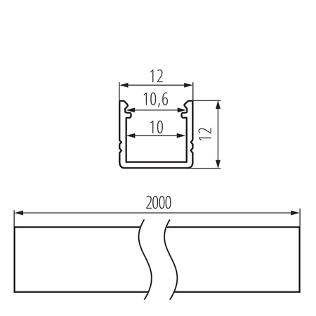 Profil Aluminiowy Natynkowy do Taśmy LED Anodowany 2m PROFILO Kanlux 10szt.
