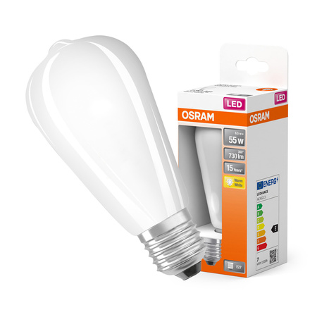 Żarówka LED ST64 E27 6.5W = 55W 730lm 2700K Ciepła 300° Retrofit Filament CLASSIC Osram