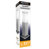 Lampa Ogrodowa oprawa KWADRATOWA SŁUPEK 1x E27 45cm srebrna IP44