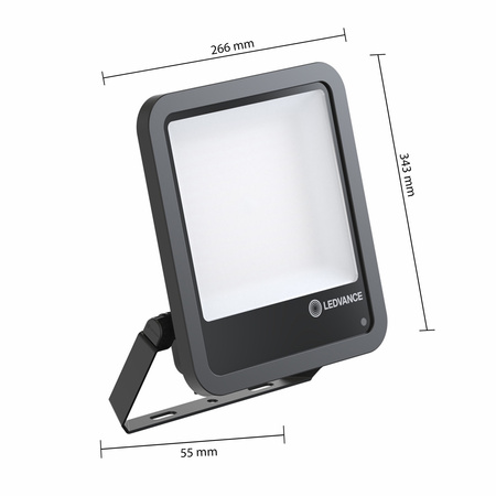Naświetlacz LED Reflektor Zewnętrzny Lampa 125W 15000lm 4000K IP66 Czarny Z Czujnikiem Zmierzchu Floodlight Ledvance