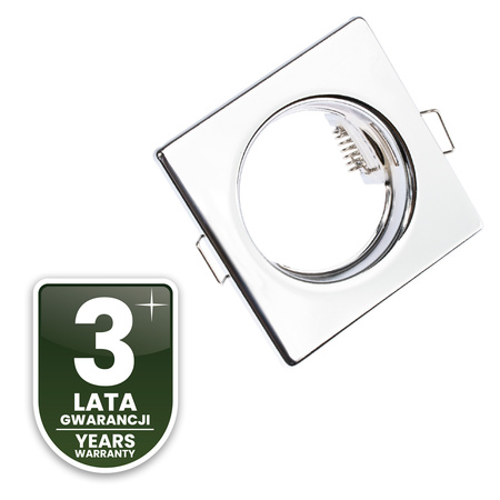 6x Oprawa Halogenowa Podtynkowa Stała Kwadrat PAVO Chrom Blacha MR16 GU10 LUMILED