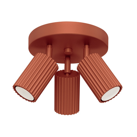 Lampa Sufitowa Plafon Tuba Spot 3x GU10 Ochra Czerwona Karbon Deep Space SL.1639 Sollux