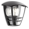 Kinkiet Ogrodowy Lampa Elewacyjna Zewnętrzna LATARNIA E27 IP44 Czarna Creek Philips