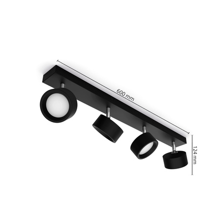 Lampa Sufitowa Reflektor LED 22W 2200lm 2700K Czarna Bracia Philips