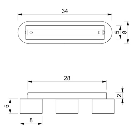Lampa Sufitowa DIXIE Biała 3xGX53 Listwa Milagro