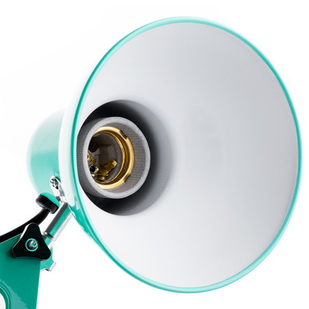 Lampka Biurkowa Kreślarska Stołowa E27 TOBI Miętowa Lumiled + uchwyt na blat