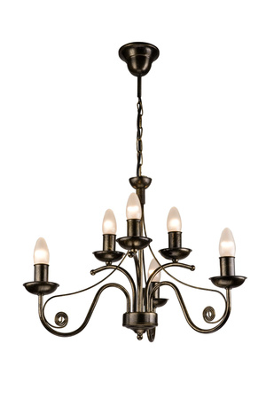 Lampa Wisząca Sufitowa DONATO 6xE14 Żyrandol Czarna Klasyczna LM-6.29/A Lamkur