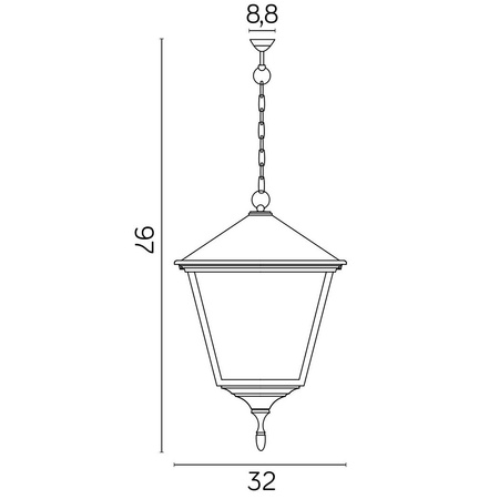 Lampa Ogrodowa Zewnętrzna Wisząca LED Retro Kwadratowe K 1018/1/BD KW E27 Su-Ma