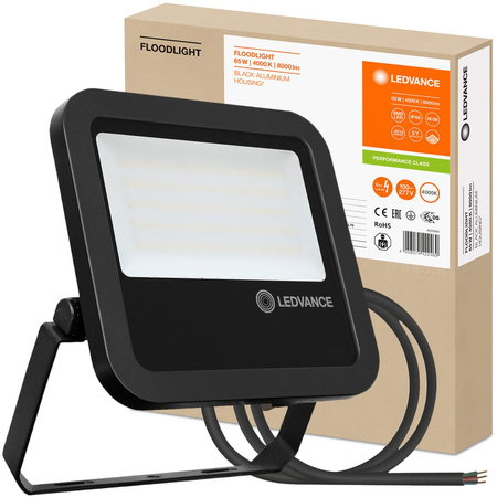 Naświetlacz LED Reflektor Zewnętrzny Lampa 65W 8000lm 4000K IP65 Czarny Floodlight Ledvance